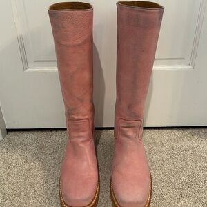 Frye Campus 14l Leather Knee-High Boots in pink